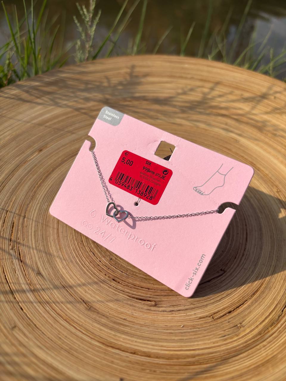 پابند زنجیری تکی قلبی آبکاری نقره