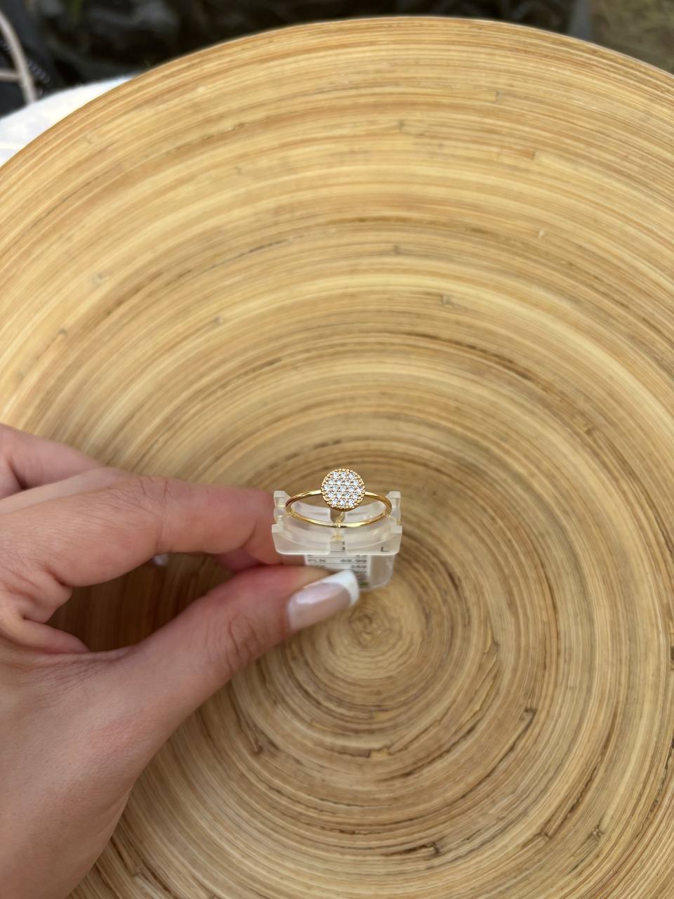 انگشتر طلایی نگینی زیرکنیا آبکاری طلا سایز L