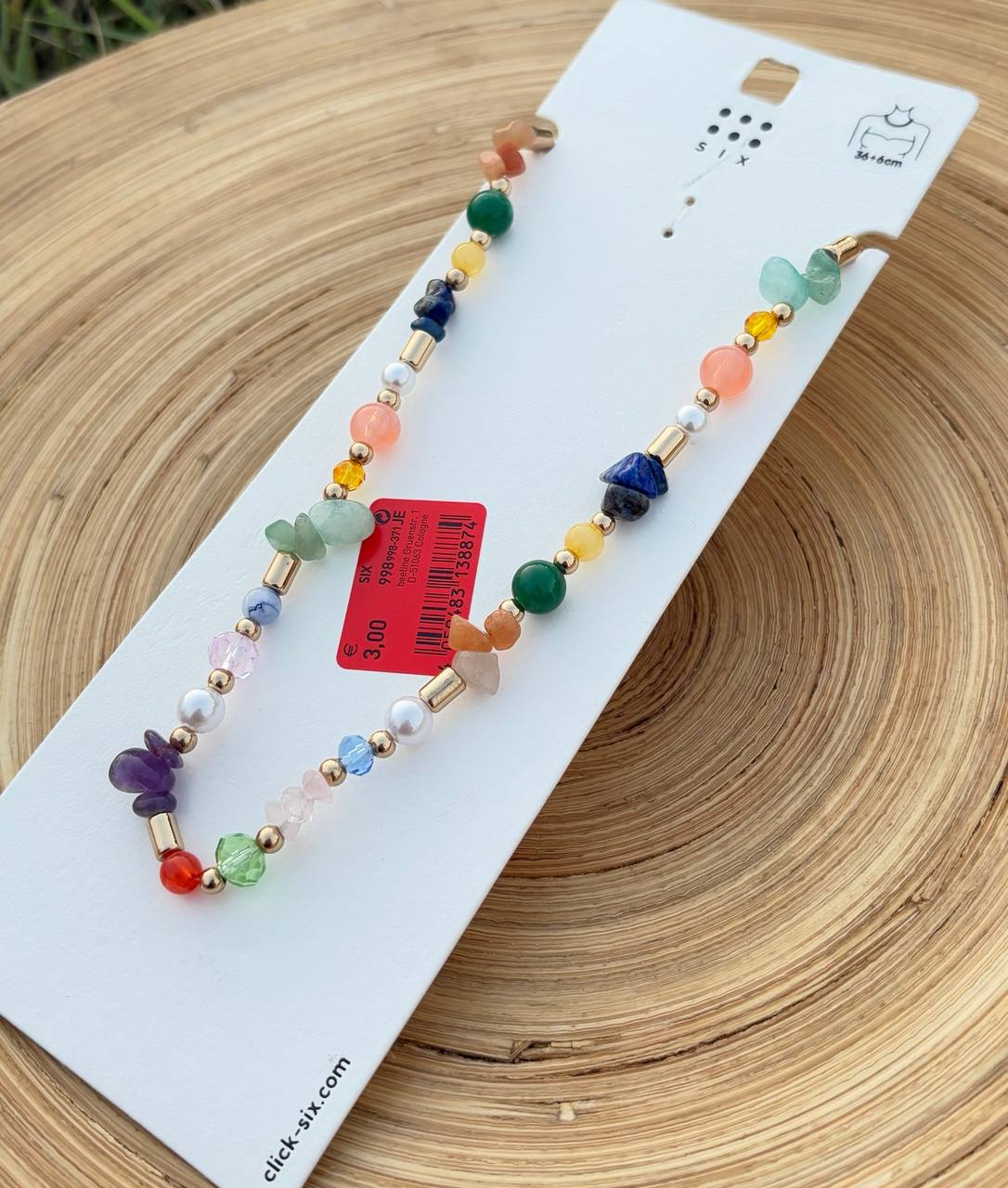 گردنبند سنگ رنگی