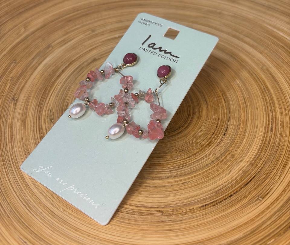 گوشواره میخی آویزداربلند اشکی مرواریدی