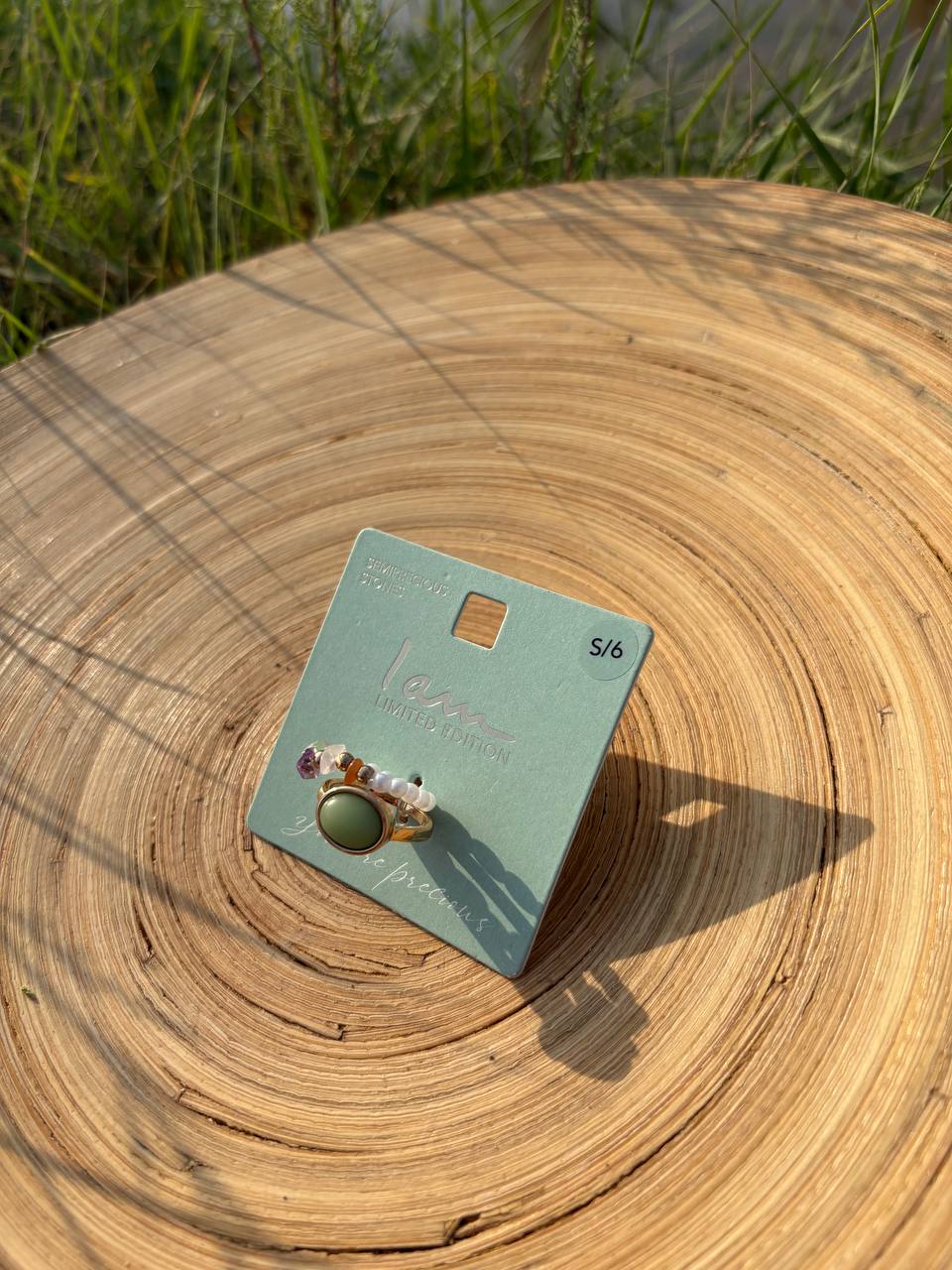 انگشتر طلایی دوتایی نگین دار و مرواریدی